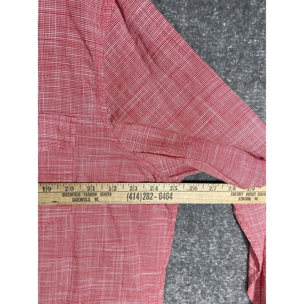 Apt 9 Button Up Shirt Mens Sz XL Red Houndstooth Cotton Pockets Long Sleeve New